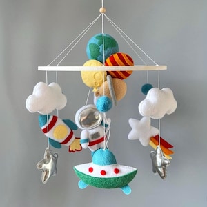 Universe Mobile, Space Baby Mobile, Space Theme Nursery, Nursery Space Decor, Space Baby Mobile Crib, Celestial Nursery, Stars Baby Shower