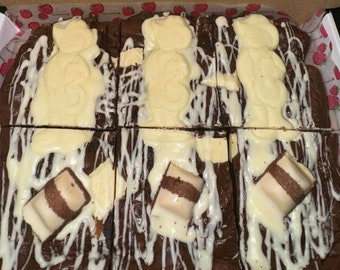 letterbox brownie tray kinder and milky bar