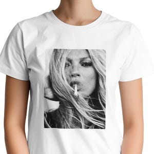 Kate Moss 90s Supermodel Tee: Vintage Fashion Icon Shirt