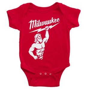 Tutina per neonati ispirata a Milwaukee Tool, regalo unico per il compleanno dei bambini, vestito divertente