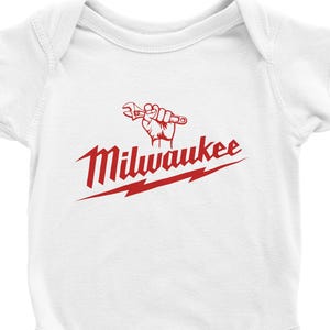 Tutina per neonati ispirata a Milwaukee Tool, regalo unico per il compleanno dei bambini, vestito divertente