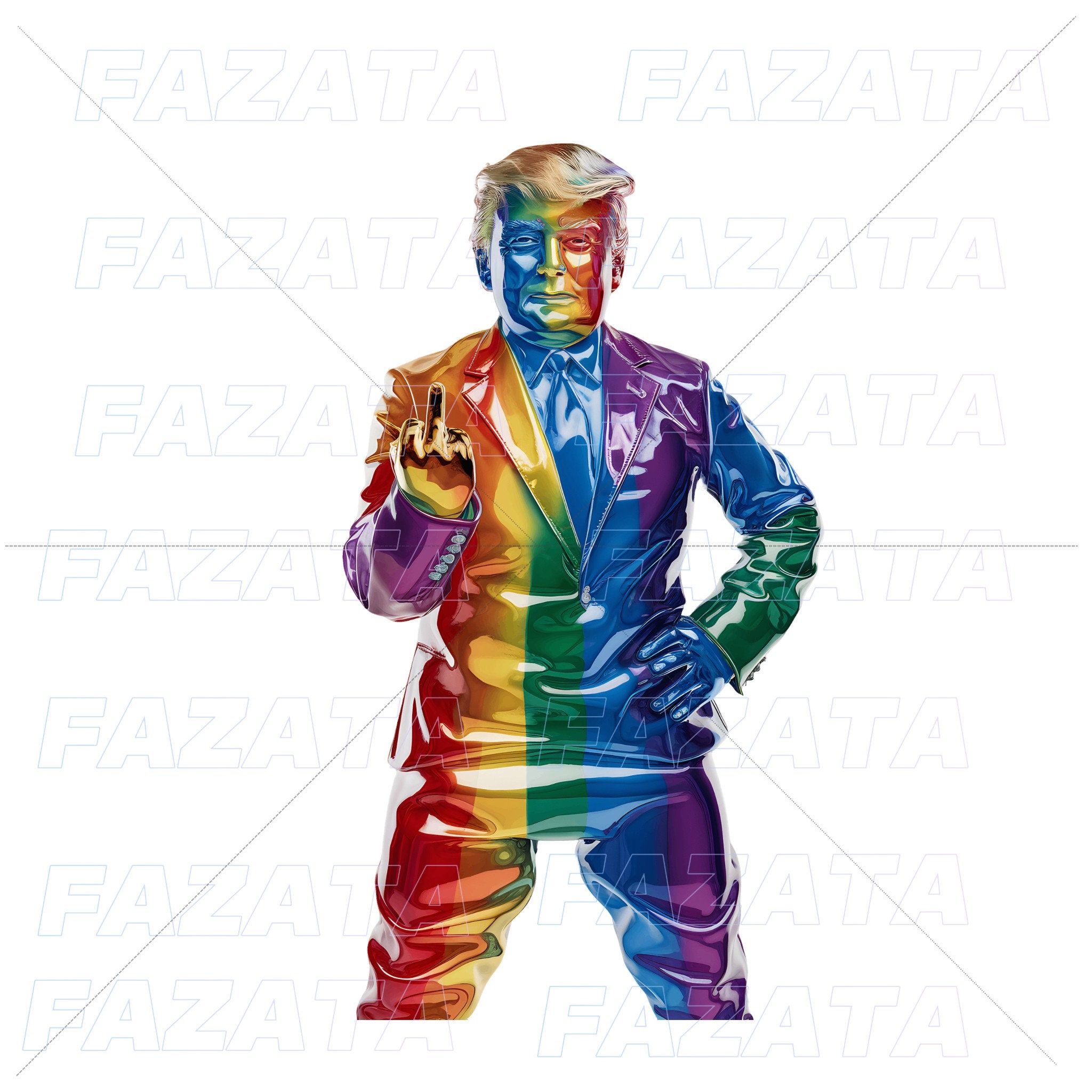 Trump Middle Finger PNG, Trump Rainbow Colour PNG, Digital File, Donald — free download