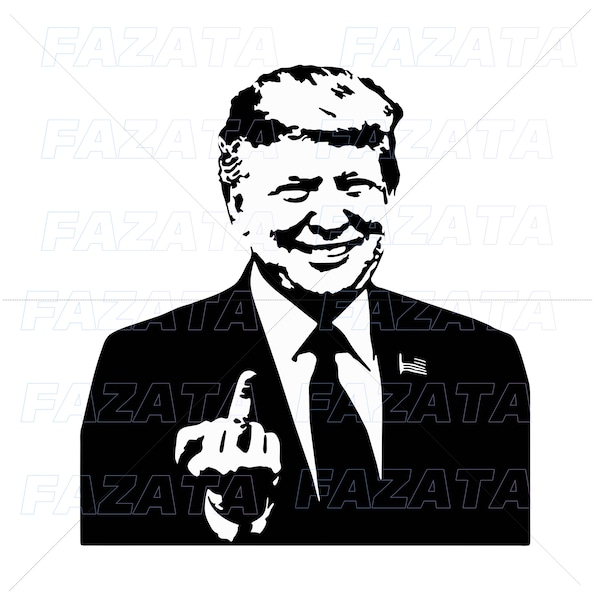 Donald Trump Middle Finger Funny SVG, PNG Cricut Trump File