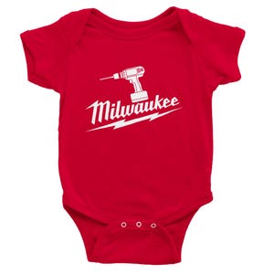 Tutina per neonati ispirata a Milwaukee Tool, regalo unico per il compleanno dei bambini, vestito divertente
