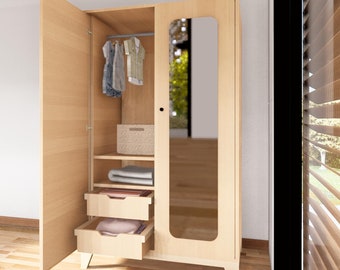 Montessori Kid's Wardrobe Woodworking Plans: DIY Closet Organizer (PDF)
