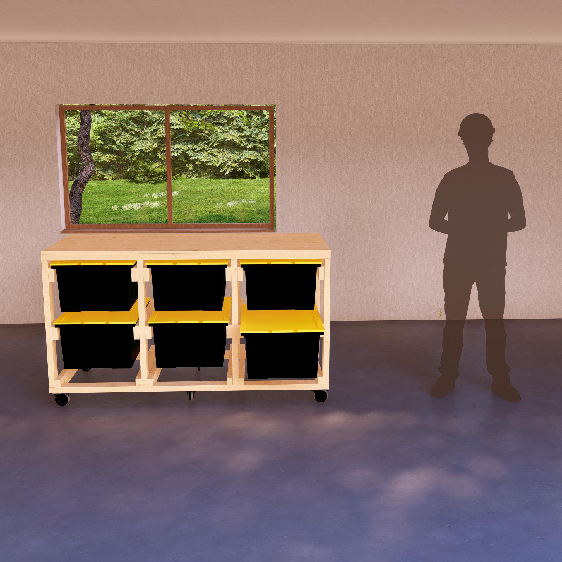 DIY Wooden Modular Workbench and Tote Rack Plans, Holds 6 27-gallon ...