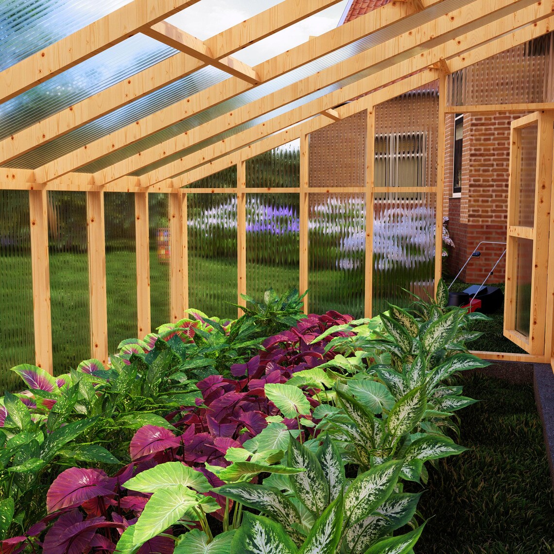 Diy 10x16 Ft Lean To Greenhouse Plans Polycarbonate Panel Structure 