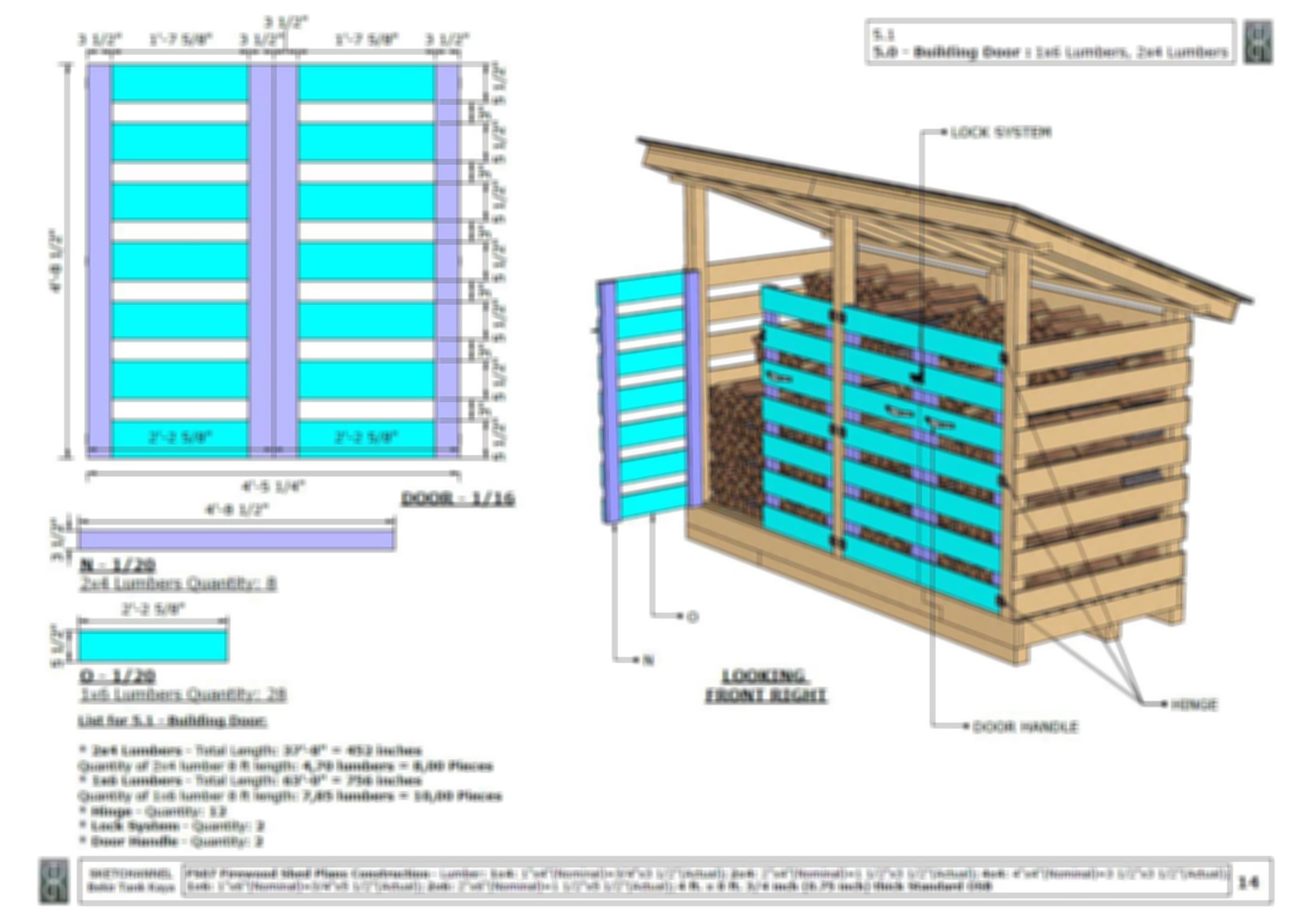 DIY Firewood Storage Shed Plans for Backyards, 4x10 Ft Ventilated