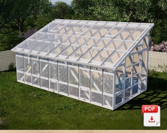 DIY Freestanding Green House Plans 10x20, Printable PDF, Insulated Ventilation Design