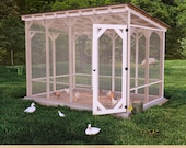 DIY 8x12 ft Chicken Run with Roof Plans, Predator-Proof Backyard Run for 12–15 Chickens, Secure & Weatherproof Backyard Run, PDF Download