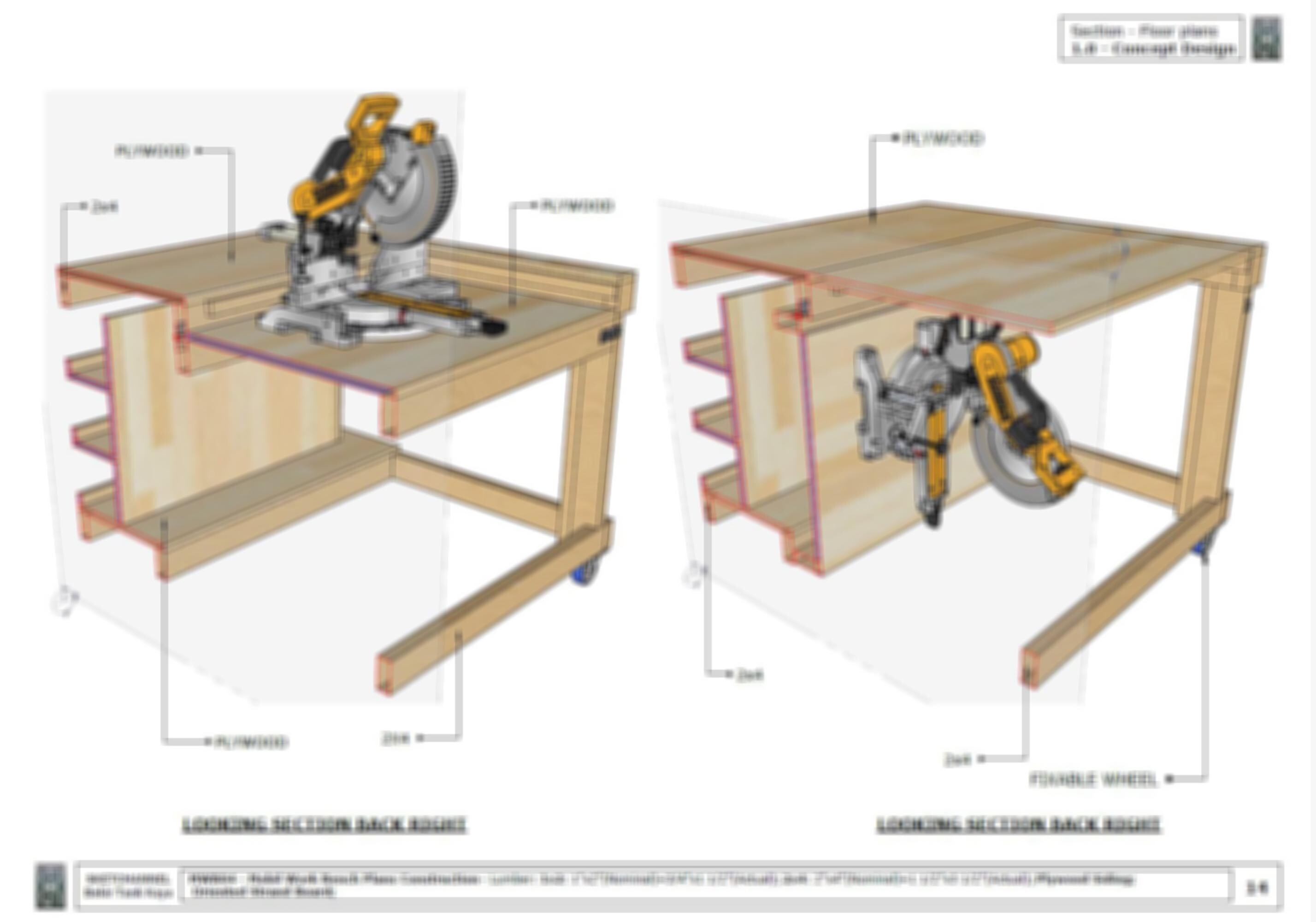 Modular Foldable Workbench Plans for Garage, DIY Mobile Workbench With ...