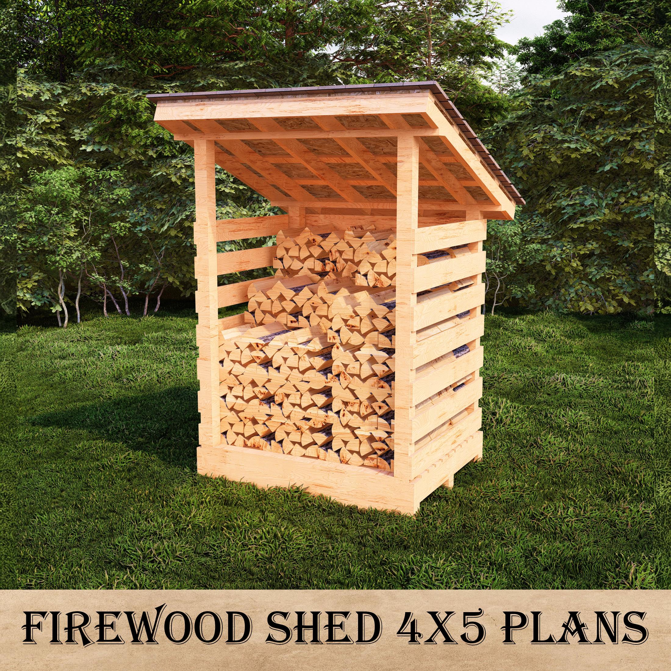 DIY Firewood Shed Plan, Open-air Wood Storage, Weather-resistant Timber