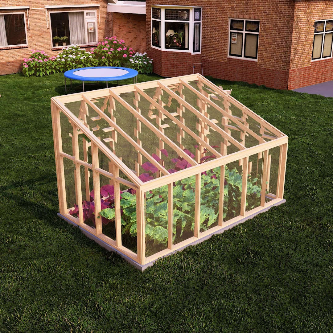 8x12 DIY Greenhouse Plans for Year-round Gardening, Modern Timber Design  With Printable Assembly Instructions, Step-by-step Instructions - Etsy, image size:1080x1080