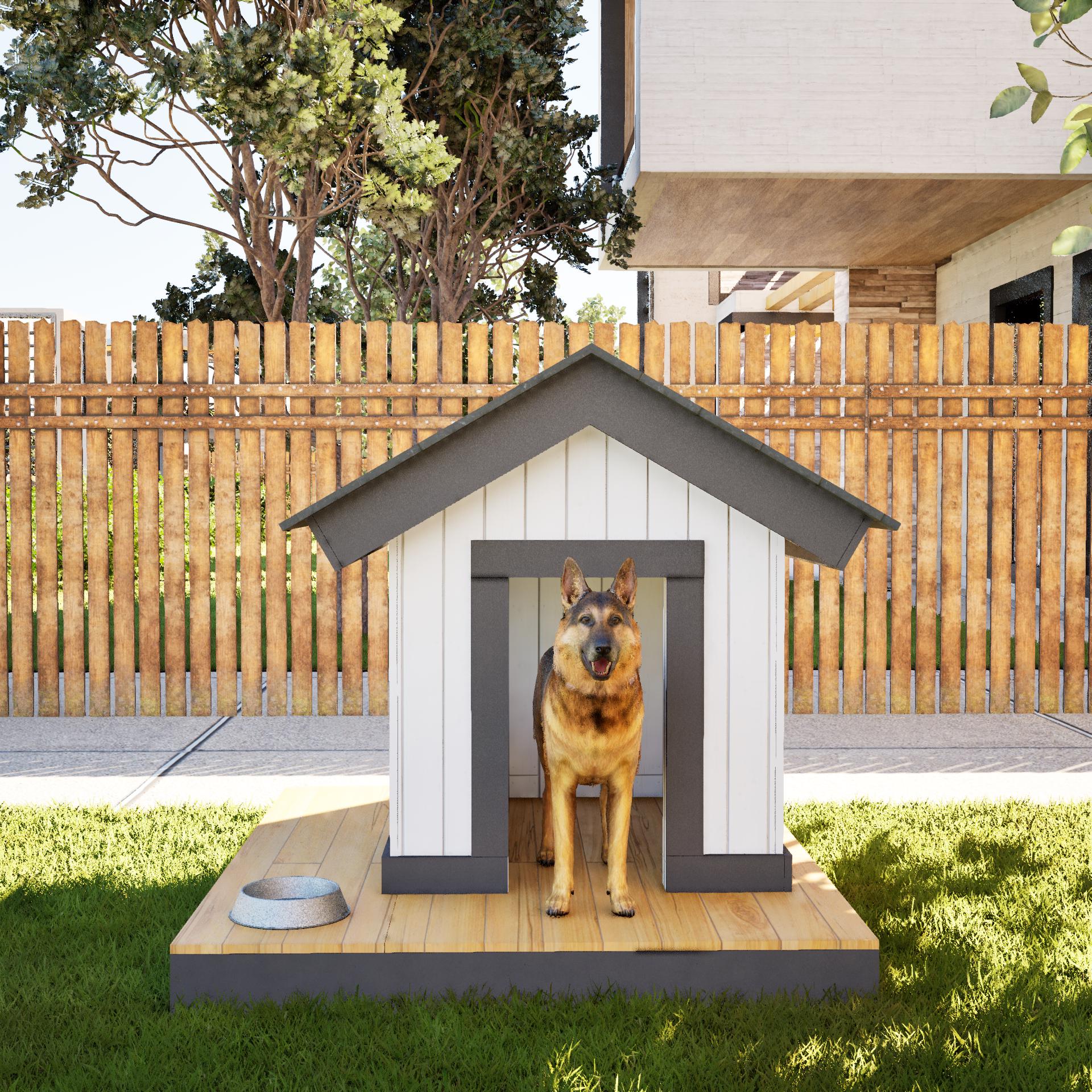 犬小屋のDIY設計図、切妻屋根とポーチ付き（PDFファイル） - Etsy 日本