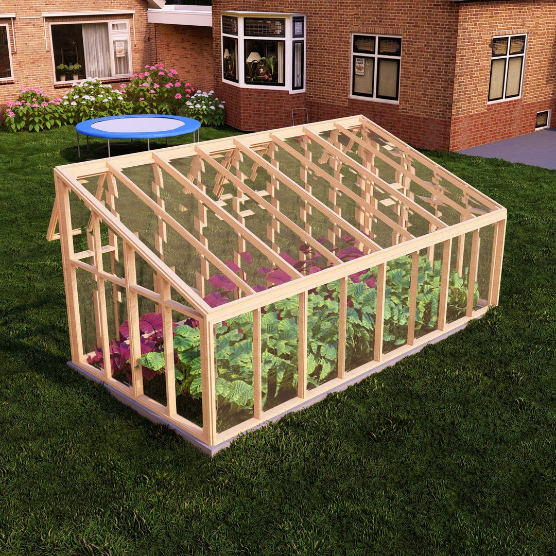 8 X16 Modern DIY Greenhouse Plans for Gardening Enthusiasts, Step-by ...