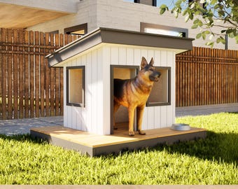 DIY Outdoor Dog House Plans - 6x5 ft Wooden Kennel (PDF)