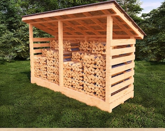 DIY Firewood Shed Plans: 4x12 ft Ventilated Wooden Storage (PDF Download)