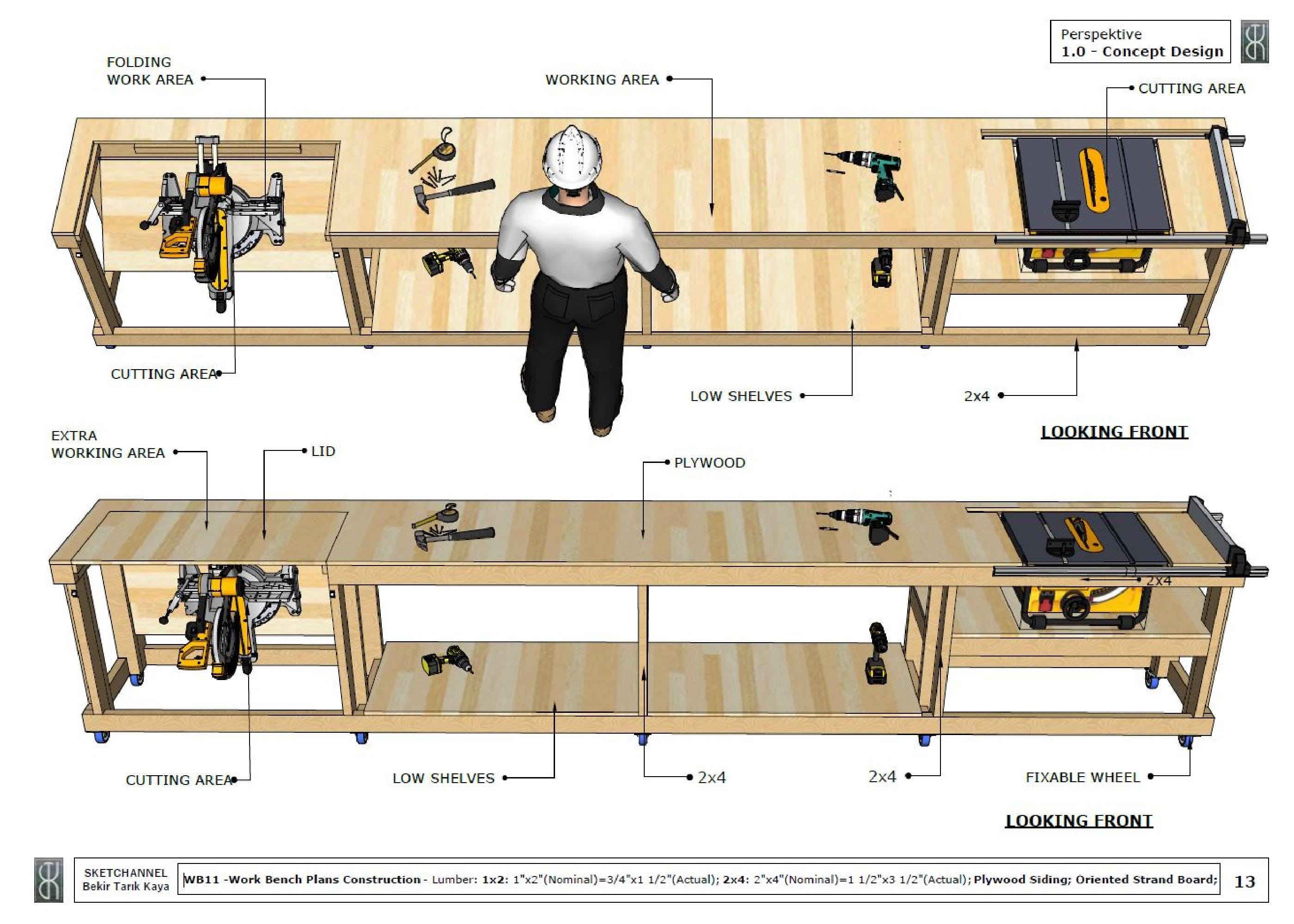 DIY Compact Workbench Plans: Space-saving Design (PDF Download) - Etsy UK