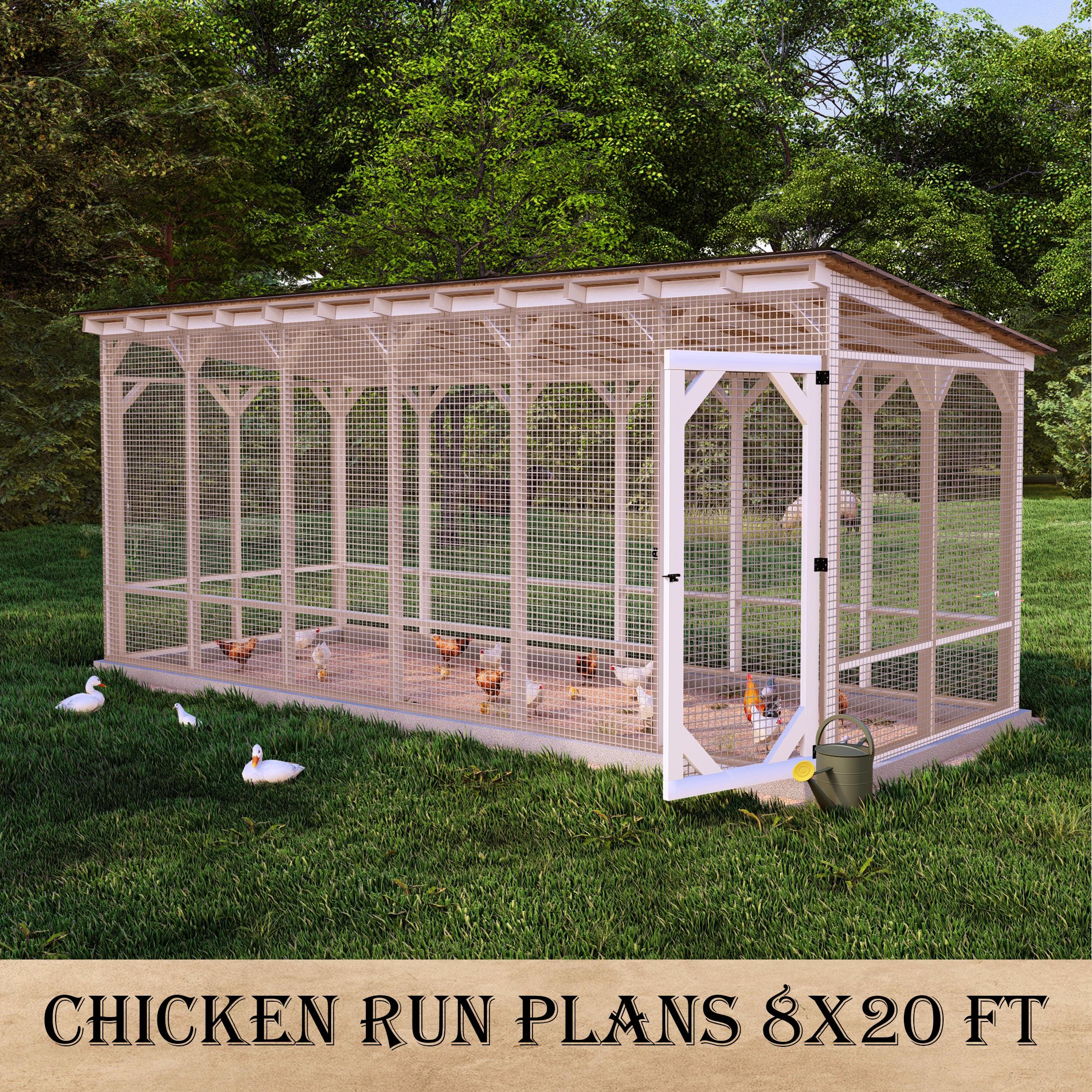 runecoconページ DIY Chicken Run Plans With Roof: 8x20 Lumber Frame (PDF Download