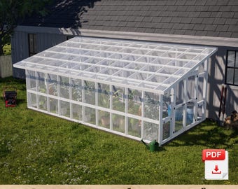 DIY Attached Greenhouse Plans 10x20 ft Compact Backyard Green House PDF Build Guide PDF Plans