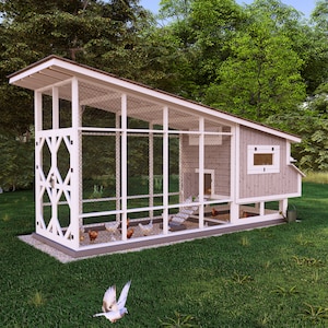 Detailed Chicken Coop Instructions, Wood DIY , Expertly Crafted Plans, Perfect for Keeping 16 Chickens Professional 3D Chicken Coop Plans