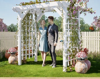 DIY Garden Arbor Plans: 5x8 ft Trellis Arch for Valentine's (PDF Plan)