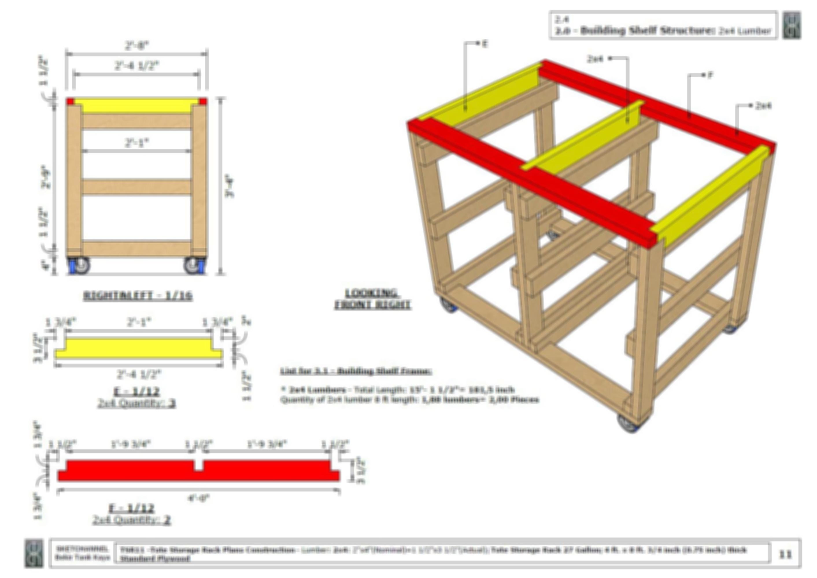 DIY Modular Tote Rack Workbench Plans, Holds 4 27-gallon Bins