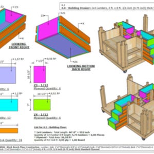 4x6 Ft DIY Flip-top Workbench Plans, Multipurpose Compact Table Saw ...