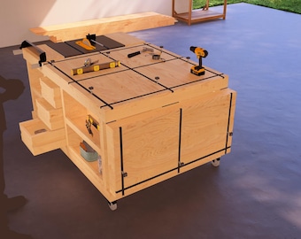 4 x 6フィートのDIYフリップトップワークベンチプラン、多目的