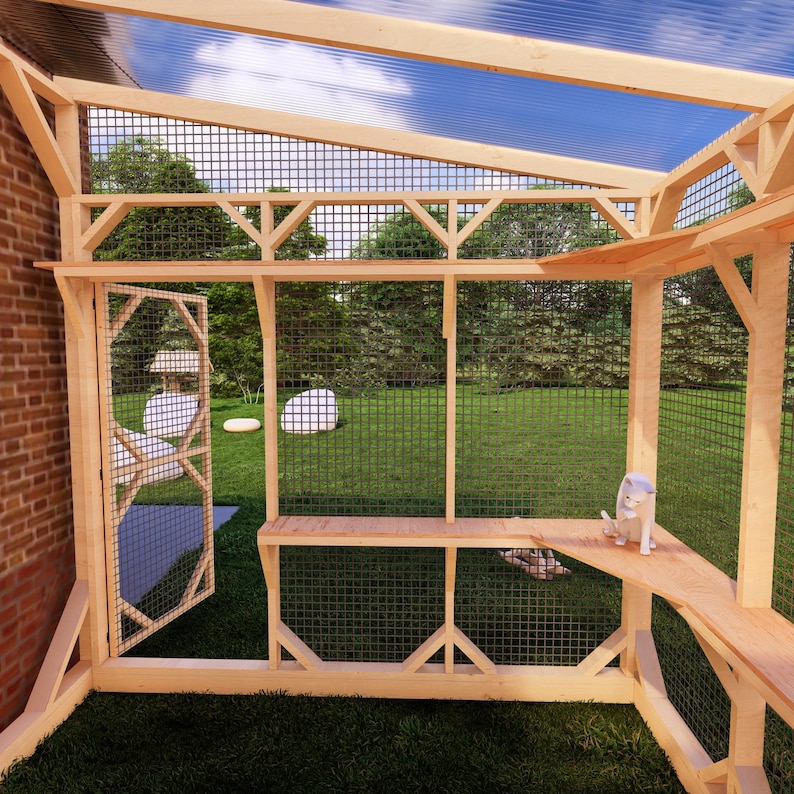 DIY Catio Plans, 9x9 Outdoor Cat Enclosure (PDF Pattern) - Etsy