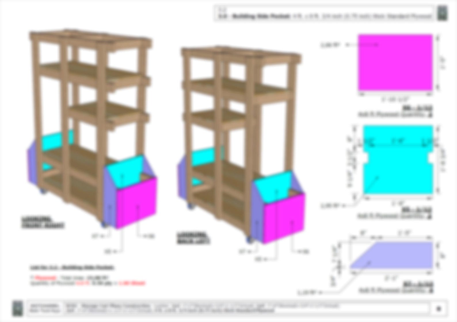 Mobile Workshop Storage Cart Plan, Pegboard Panel and Small Parts Bin ...