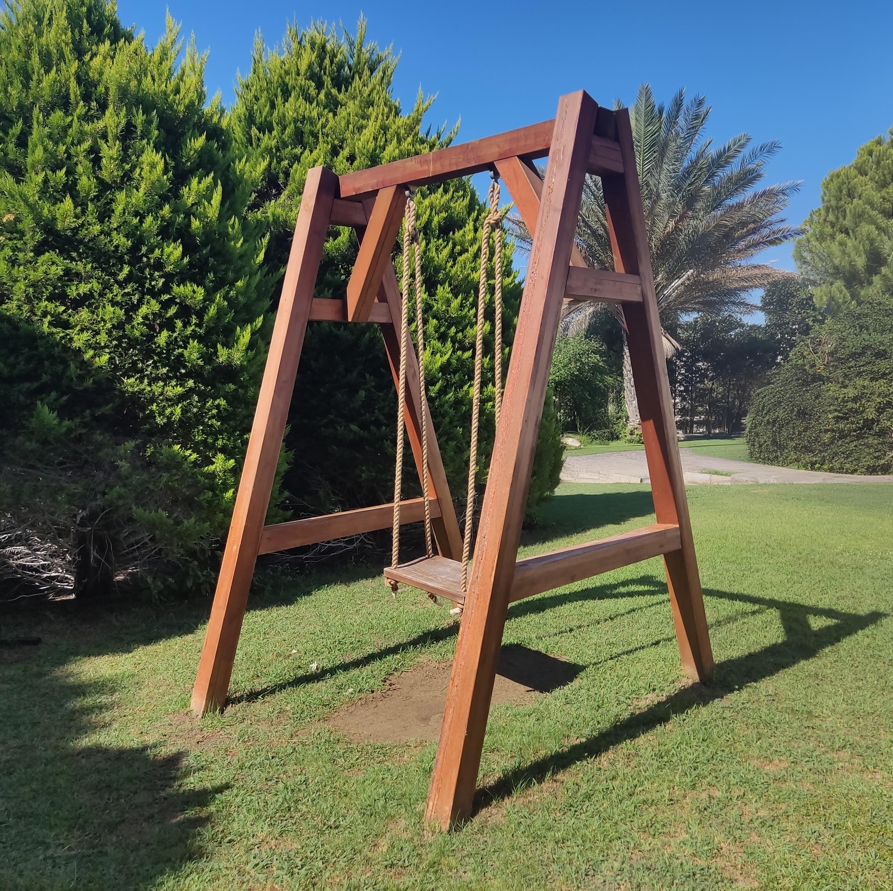 Children's Wooden Swing Blueprint DIY Playground Swing Plans DIY  Guide Jute Rope Porch Swing Plans - Step-by-Step Woodworking Instructions