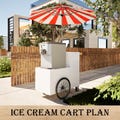 DIY Wooden Ice Cream Cart Plans, Push Cart with Service Counter, Storage Cubby, Large Wheels & Umbrella Mount, Digital Download product logo
