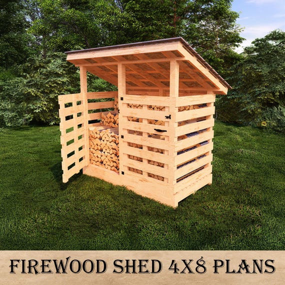 DIY 4x8薪小屋の設計図、換気機能付き薪保管庫（PDF） - Etsy 日本