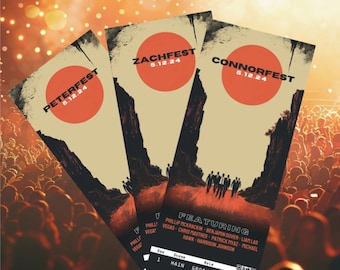 Personalized Groomsmen Proposal Ticket – Music Festival Bachelor Party Invitation