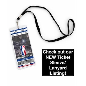 Groomsmen Proposal Ticket Basketball – Personalized NBA-Style Gift, Best Man, Officiant, Jr Groomsman Wedding Invite, Bachelor Party Ideas Tix+Sleeve+Lanyard