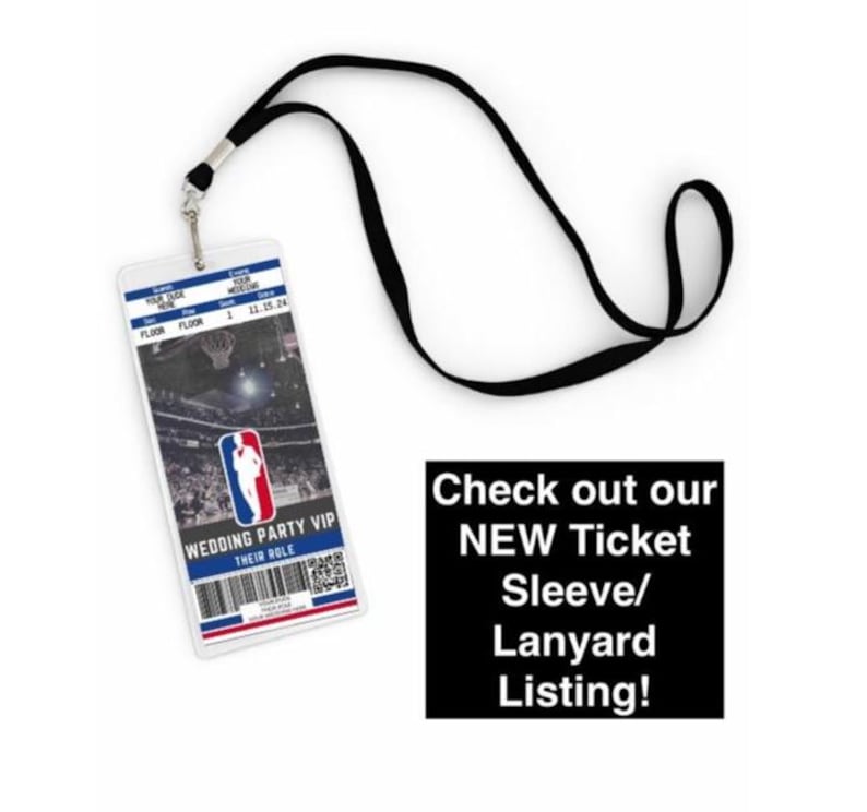 Groomsmen Proposal Ticket Basketball – Personalized NBA-Style Gift, Best Man, Officiant, Jr Groomsman Wedding Invite, Bachelor Party Ideas Tix+Sleeve+Lanyard