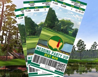 Groomsmen Proposal Ticket Golf, Personalized Masters Groomsmen Gift, Bachelor Party Asking Groomsman idea, Best man or Jr. Groomsman Wedding