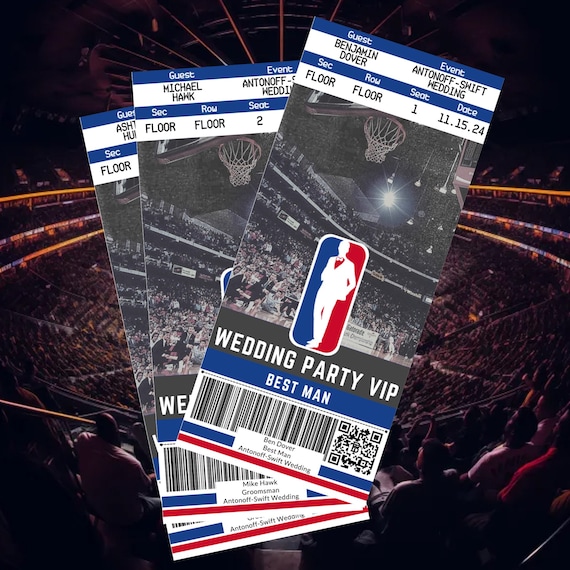 Groomsmen Proposal Ticket Basketball – Personalized NBA-Style Gift, Best Man, Officiant, Jr Groomsman Wedding Invite, Bachelor Party Ideas