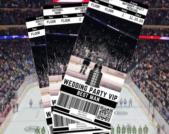 Groomsmen Proposal Ticket Hockey, Personalized NHL Groomsmen Gift, Bachelor Party Asking Groomsman idea, Best man or Jr. Groomsman Wedding