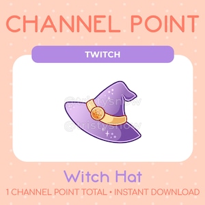 1 süßer lila Hexenhut Channel Point/Emote für Twitch, Youtube, Discord, Stream / Instant Download