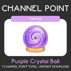1 niedliche lila Hexe Crystal Ball Channel Point/Emote für Twitch, Youtube, Discord, Stream / Instant Download
