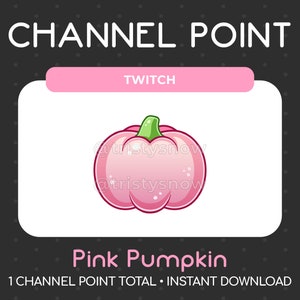 1 Cute Pink Pumpkin Channel Point/Emote for Twitch, Youtube, Discord, Stream / Instant Download
