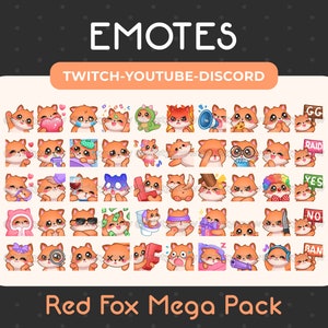 KAWAII FOX Big Pack Twitch and Discord Streamer Emotes -  Portugal