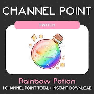 1 Cute Rainbow Potion Channel Point/Emote for Twitch, Youtube, Discord, Stream / Instant Download