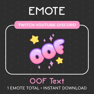 1 Emote OOF rosa/púrpura lindo para Twitch, Youtube, Discord, Stream / Descarga instantánea