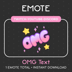 1 Emote OMG rosa/púrpura lindo para Twitch, Youtube, Discord, Stream / Descarga instantánea