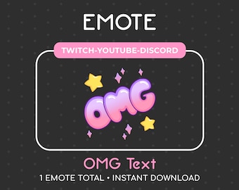 1 Cute Pink/Purple OMG Emote for Twitch, Youtube, Discord, Stream / Instant Download