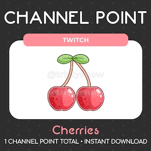 1 Cute Sparkly Cherries Channel Point/Emote for Twitch, Youtube, Discord, Stream / Instant Download