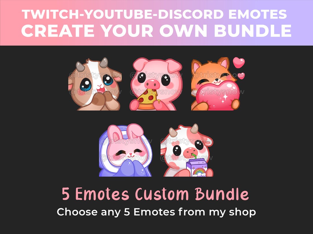 Create Your Own Bundle 5 Emotes for Twitch Youtube - Etsy